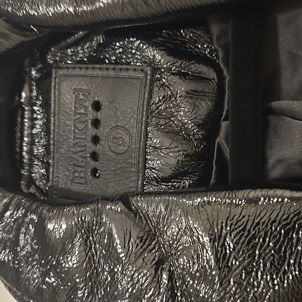 Blank NYC Glossy Black Leather Jacket with Silver Accents - Picture 2 of 3